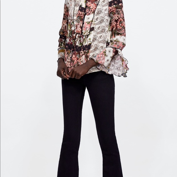 Zara Paisley Printed Blouse NWT - Picture 4 of 7